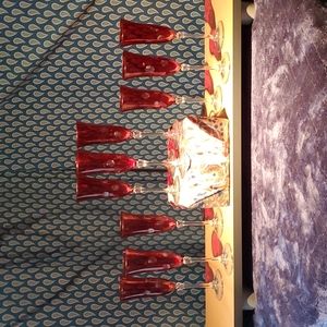 Red champagne glasses